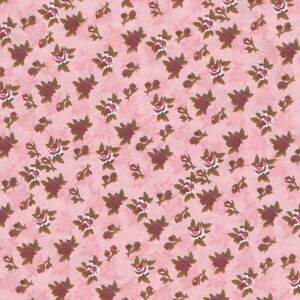 Tecido Estampado - Flores Marsala fundo Rosa Cor 02 - Des.6077 - 0,50x1,50mt
