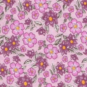 Tecido Estampado - Flores Rosa e Lilás Cor 1 - Des.2557 - 0,50x1,50mt