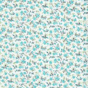 Tecido Estampado - Florzinhas Turquesa - Des.3061 - 0,50x1,50mt