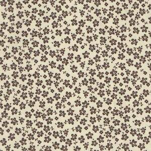 Tecido Estampado - Florzinhas Marrom Fundo Bege Cor 207 -  Des.2117 - 0,50x1,50mt