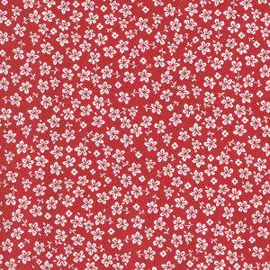Tecido Estampado - Florzinhas Vermelha Cor 03 -  Des.2117 - 0,50x1,50mt