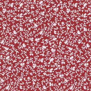 Tecido Estampado - Folhagem Vermelho Cor8 - Des.30210 Floral - 0,50x1,50mt - Fernando Maluhy