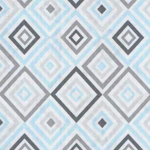 Tecido Estampado - Geométrico Azul e Cinza cor - 03 - Des.180658 - 0,50x1,50mt