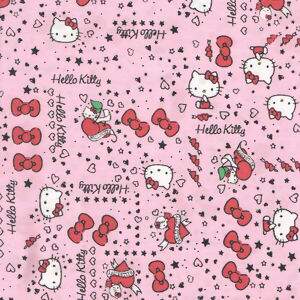 Tecido Estampado - Hello Kitty Laços e Cerejas Cor1 - Des.Hk007 - 0,50x1,50m- Maluhy