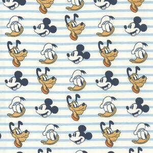 Tecido Estampado - Coleção Disney - Turma do Mickey Listras - Cor 01 Des.MK008 - 0,50x1,50m - Maluhy