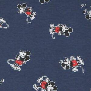 Tecido Estampado - Coleção Disney - Mickey Mouse Azul Cor 01 - Des.Mk004 - 0,50x1,50m - Maluhy