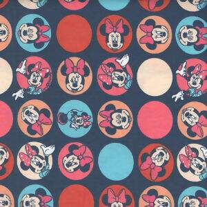Tecido Estampado - Coleção Disney - Minnie Bolas Coloridas - Cor 01 Des.MI015 - 0,50x1,50m - Maluhy