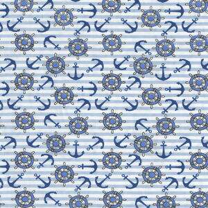 Tecido Estampado - Naval Azul Cor 1 - Des.2425 - 0,50x1,50mt 