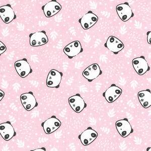 Tecido Estampado - Panda Fundo Rosa Cor 01 - Des. 5541 - 0,50x1,50mt - Döhler