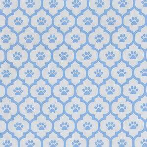 Tecido Estampado - Patinhas Cinza com Azul Cor 1 - Des.180675 - 0,50x1,50mt