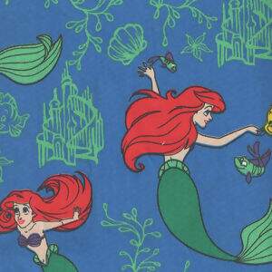 Tecido Estampado - Coleção Disney - Pequena Sereia - Cor 01 Des.PR001 - 0,50x1,50m - Maluhy