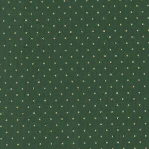 Tecido Estampado - Poa Dourado Fundo Verde Cor 59 - Des.1001 - 0,50x1,50mt