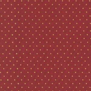 Tecido Estampado - Poa Dourado Fundo Vermelho Cor 58 - Des.1001 - 0,50x1,50mt