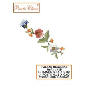 Faixa de Toalha com Risco para Bordar - Florida - Branco