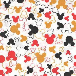 Tecido Estampado - Coleção Disney - Mickey Mouse Silueta - Cor 01 Des.MK009 - 0,50x1,50m - Maluhy