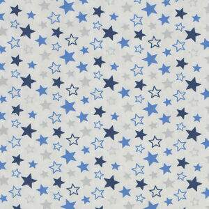 Tecido Estampado - Stars Cinza com Marinho Cor 12 - Des.180602 - 0,50x1,50mt