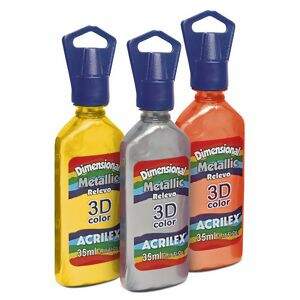 Tinta Dimensional Relevo 3D 35ml Metallic  - Acrilex