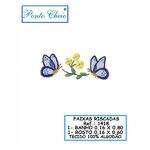 Faixa de Toalha com Risco para Bordar - Borboleta - Branco