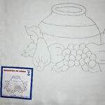 Pano de Prato Riscado para Bordar - Frutas Des.18