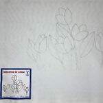 Pano de Prato Riscado para Bordar - Flor Des.50