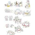 Kit de Pano de Prato Riscado 12 Unidades - Frutas