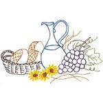 Kit de Pano de Prato Riscado 12 Unidades - Frutas