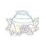 Pano de Prato Riscado para Bordar - Frutas Des.18