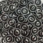 Botão Preto e Prata - 18 mm com 20 unidades