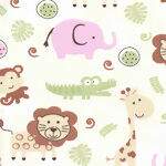 Tecido Tricoline Africa Rosa - 0,50x1,50mt