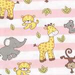 Tecido Estampado - Jungle Rosa cor - 02 - Des.180649 - 0,50x1,50mt