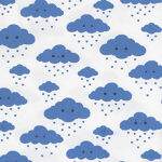 Tecido Tricoline Nuvem Branco com Azul Des.180666 - 0,50x1,50mt