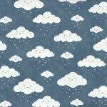 Tecido Tricoline Nuvem Fundo Jeans - 0,50x1,50mt