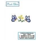 Faixa de Toalha com Risco para Bordar - Borboleta - Branco